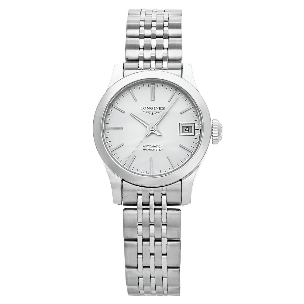 ロンジン LONGINES レコード盤 L2.320.4.72.6 しろがね色文字記号盤 新品 ウオッチ レディース