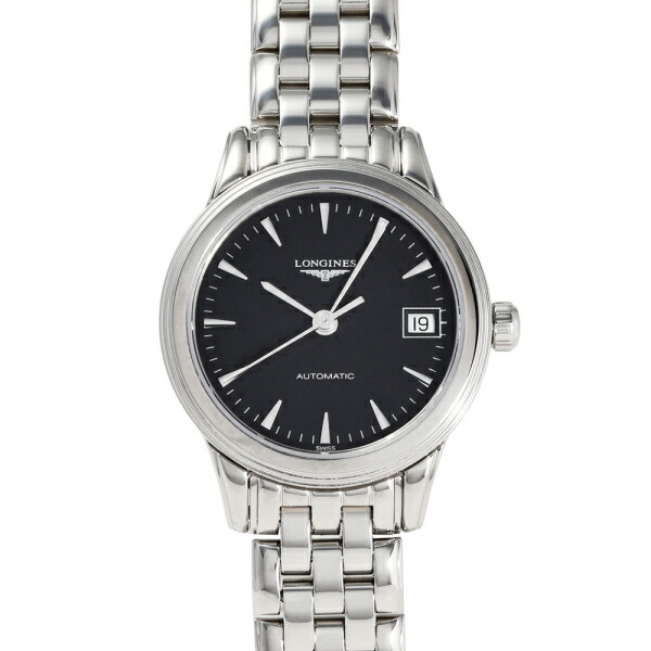 ロンジン LONGINES フラッグシップ L4.274.4.52.6 黒いこと文字記号盤 新品 ウオッチ レディース
