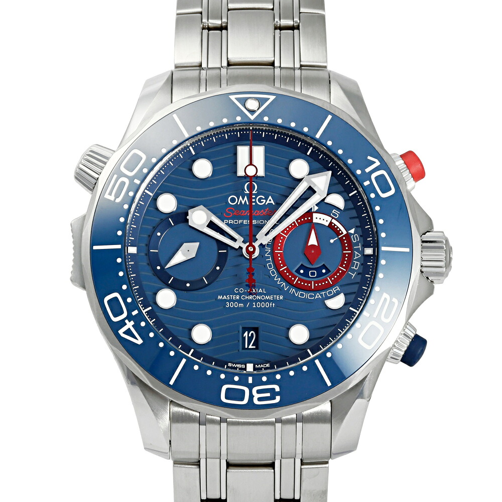 オメガ OMEGA シーマスター ダイバー300M アメリカズカップ マスター クロノメーター クロノグラフ 210.30.44.51.03.002 ブルー文字盤 新品 腕時計 メンズ
