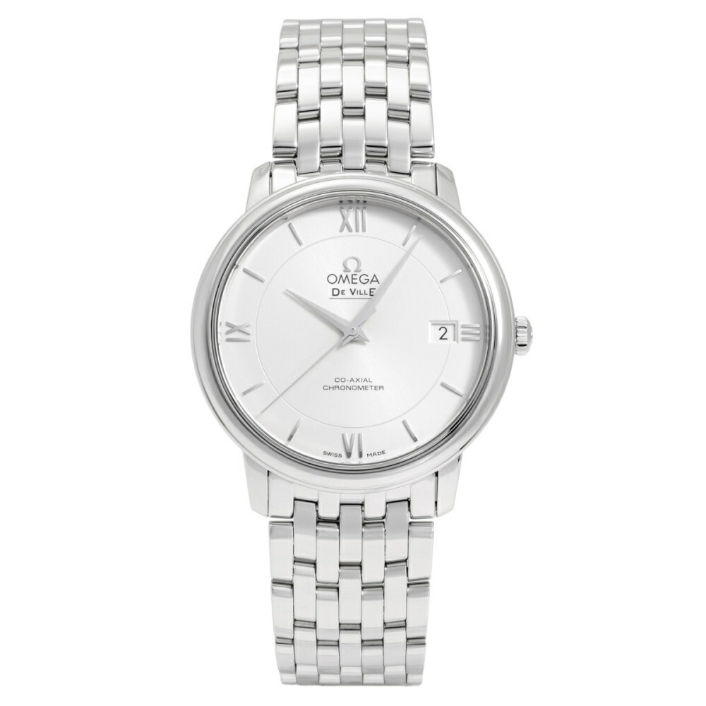 ゼロ OMEGA デ・ヴィル プレ公演 コーアクシャル クロノメーター 36.8MM 424.10.37.20.02.001 しろがね色文字記号盤 新品 ウオッチ メンズ