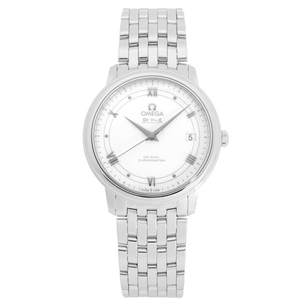 ゼロ OMEGA デ・ヴィル プレ公演 424.10.37.20.04.001 しろがね色文字記号盤 新品 ウオッチ メンズ