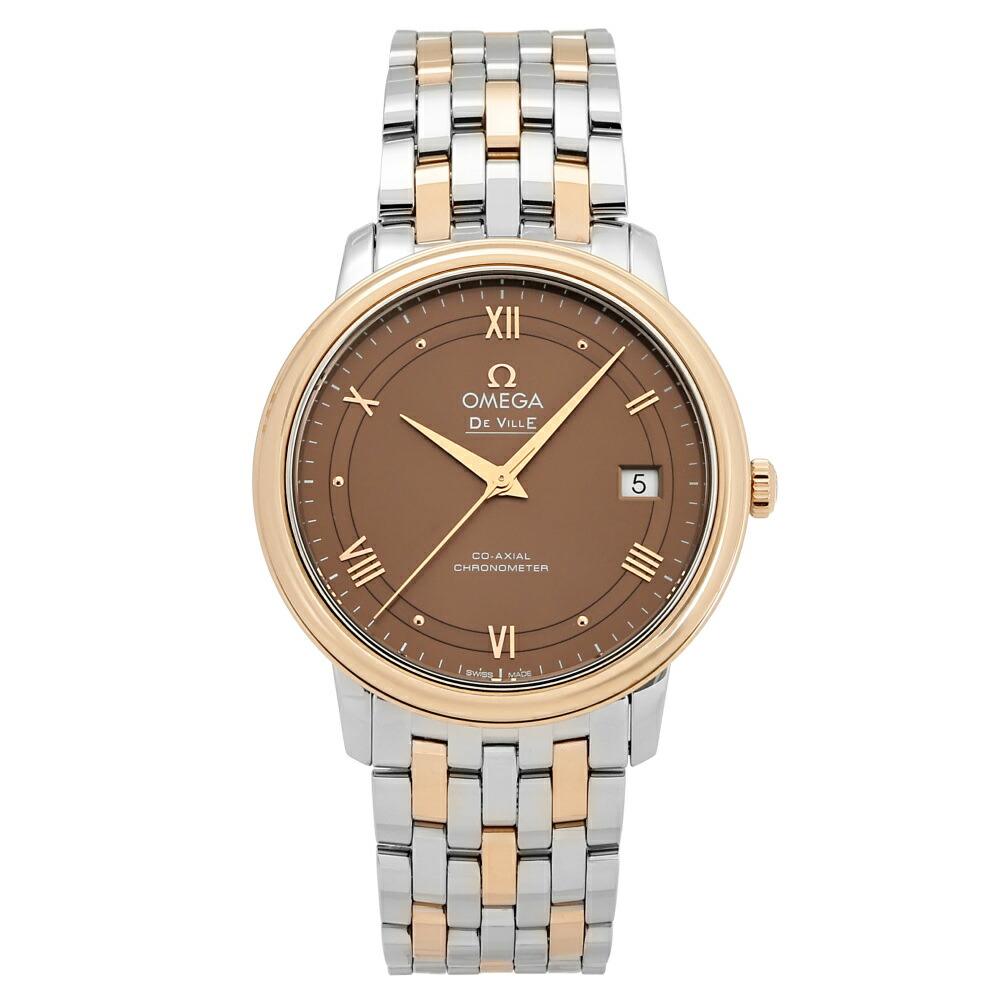 ゼロ OMEGA デ・ヴィル プレ上演 コーアクシャル クロノメーター 36.8MM 424.20.37.20.13.001 赤銅色文字記号盤 新品 ウオッチ メンズ