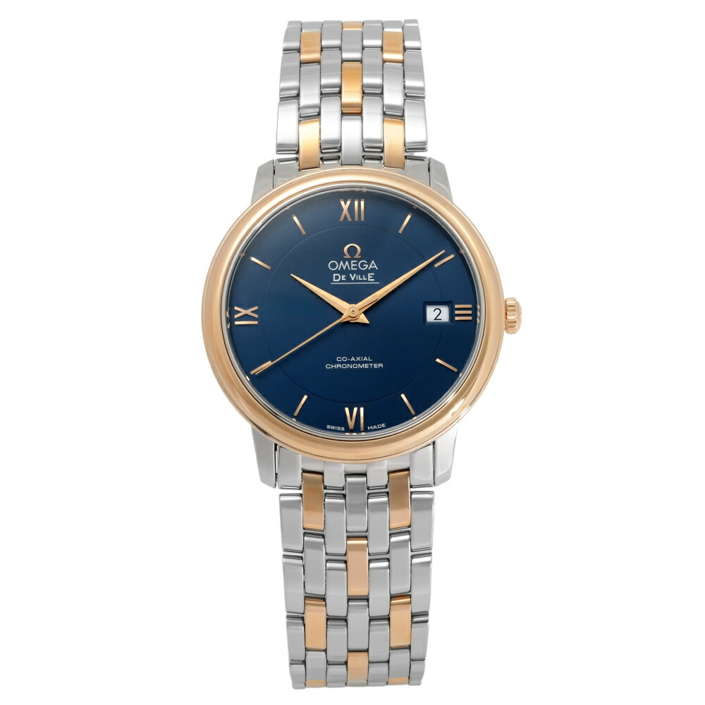 ゼロ OMEGA デ・ヴィル プレ上演 コーアクシャル クロノメーター 36.8MM 424.20.37.20.03.002 青碧文字記号盤 新品 ウオッチ メンズ