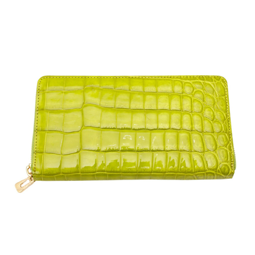 OTHER シャイニング クロコ ラウンド 紙入れ 菩提樹 新品 男女兼用