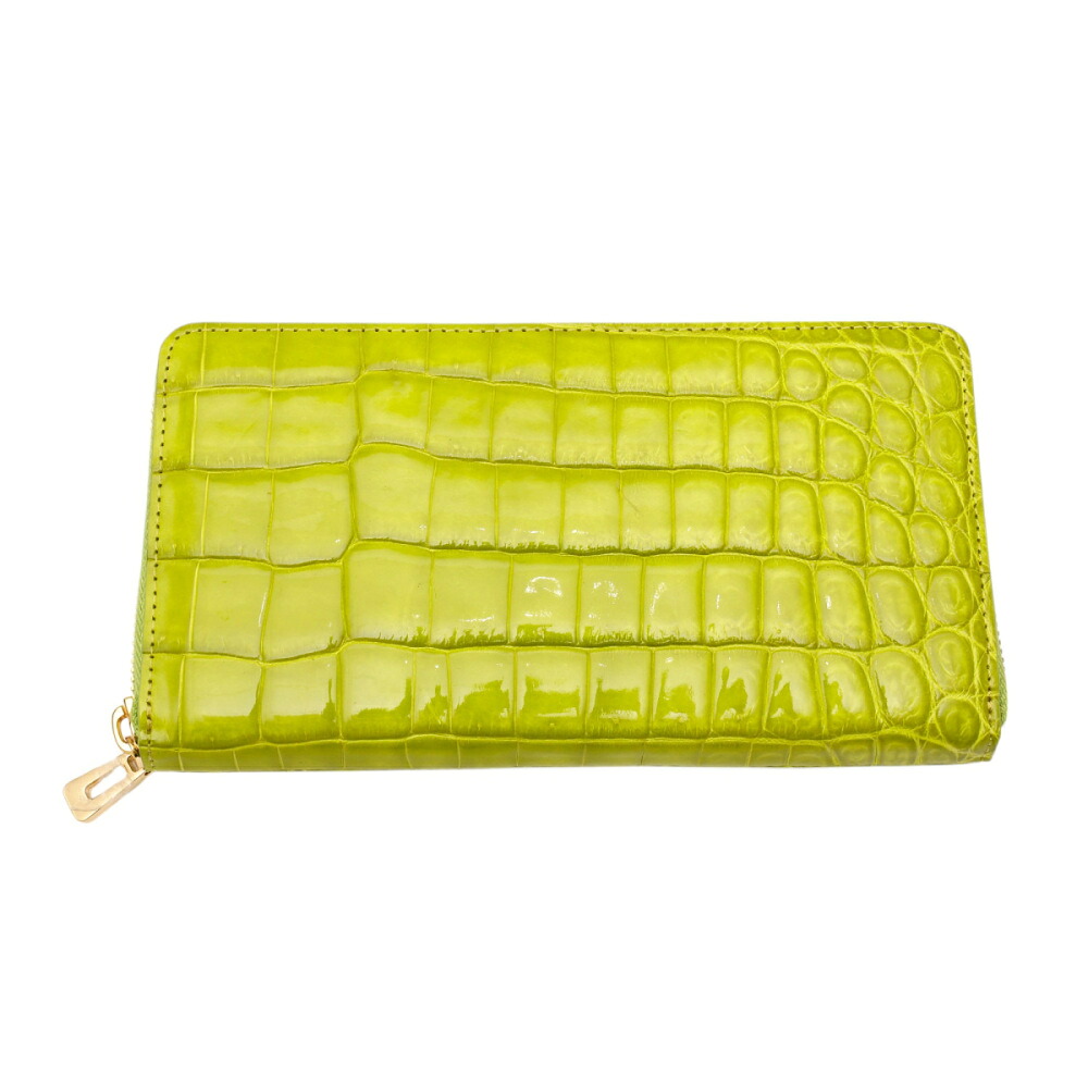 OTHER シャイニング クロコ ラウンド 紙入れ 菩提樹 新品 男女兼用