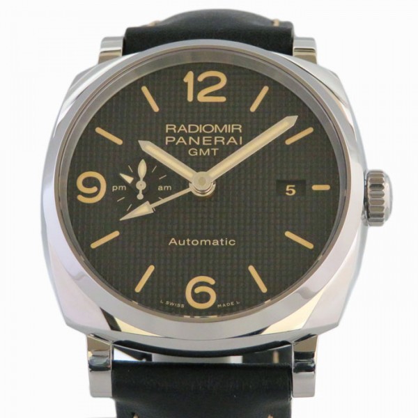 パネライ PANERAI ラジオミール 1940 3デイズ GMT オートマティック アッチャイオ PAM00627 ブラック文字盤 アウトレット 腕時計 メンズ｜ジェムキャッスルゆきざき
