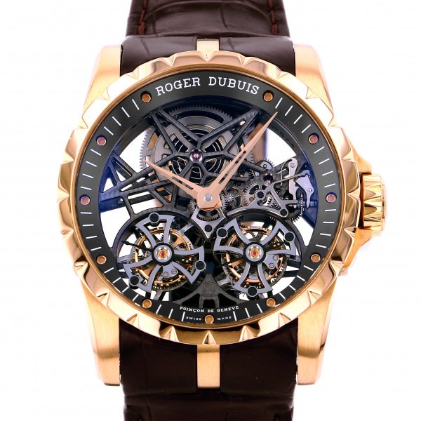 楽天市場 ポイント5倍 要エントリー ロジェ デュブイ Roger Dubuis エクスカリバー 45 ダブルフライングトゥールビヨン スケルトン Rddbex0395 グレー文字盤 中古 腕時計 メンズ ジェムキャッスルゆきざき