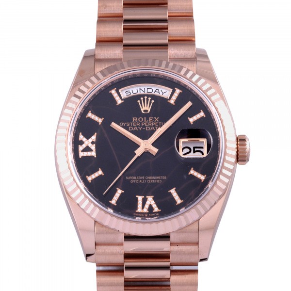 ロレックスROLEXデイデイト36アイゼンキーゼル文字盤VI・IXローマダイヤ128235ブラック/ローマ文字盤新品腕時計メンズ