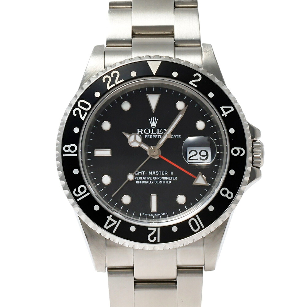 ロレックス ROLEX GMTマスターII 16710 ブラック/ドット文字盤 中古 腕時計 メンズ