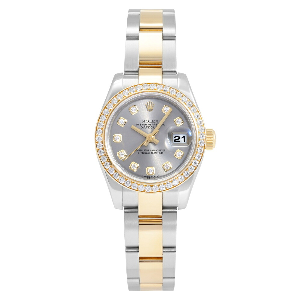 ロレックス ROLEX デイトジャスト 26 179383G シルバー/10PD文字盤 中古 腕時計 レディース|ジェムキャッスルゆきざき