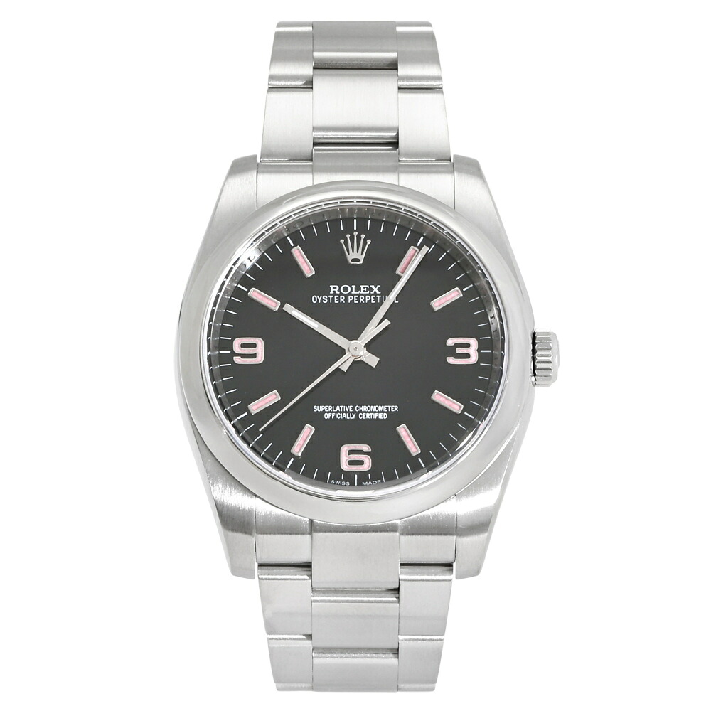 ロレックス ROLEX オイスターパーペチュアル 36 116000 ブラック/369アラビア/ピンクバー文字盤 中古 腕時計 メンズ