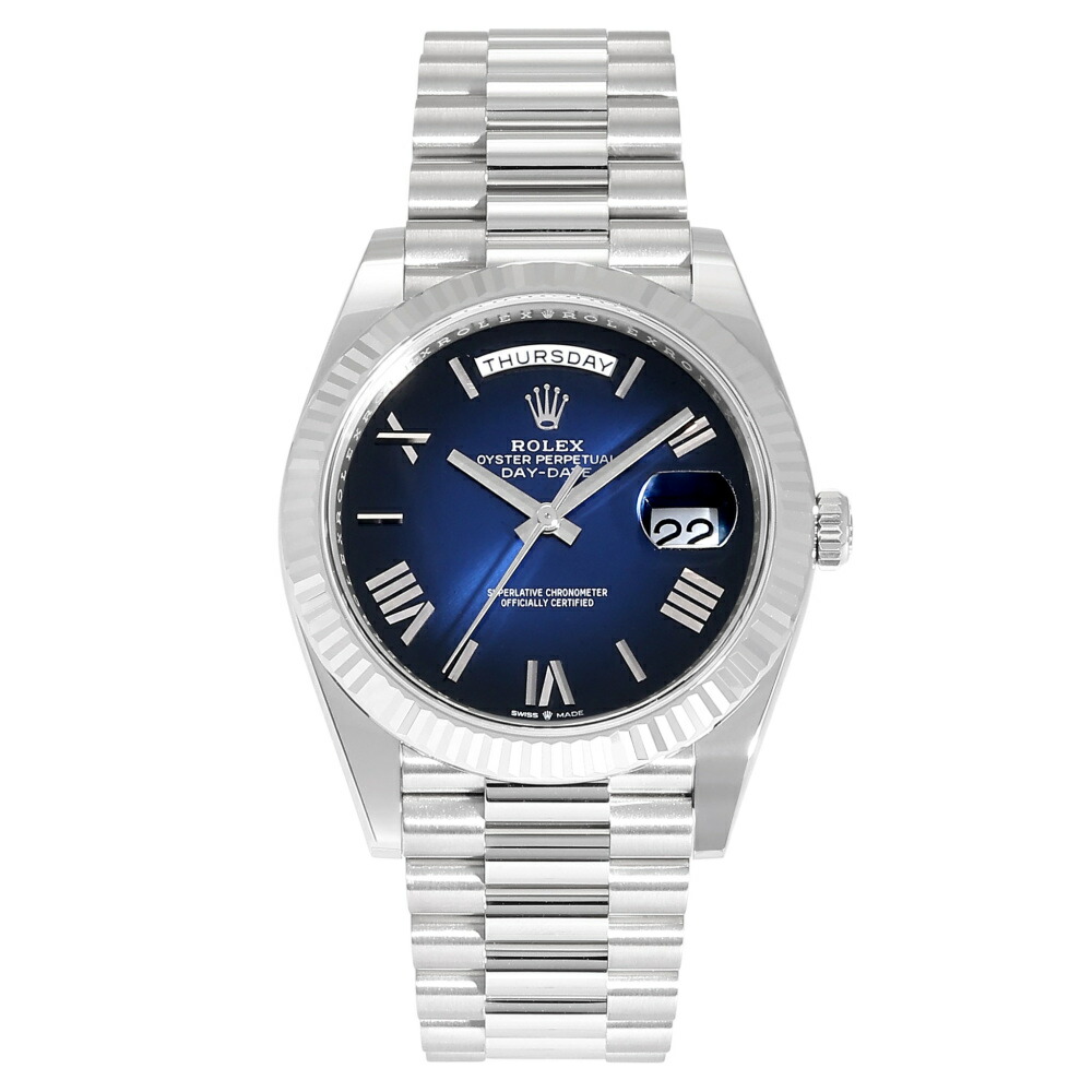 楽天市場】ロレックス ROLEX デイデイト 128239 ブルーオンブレ/ローマ