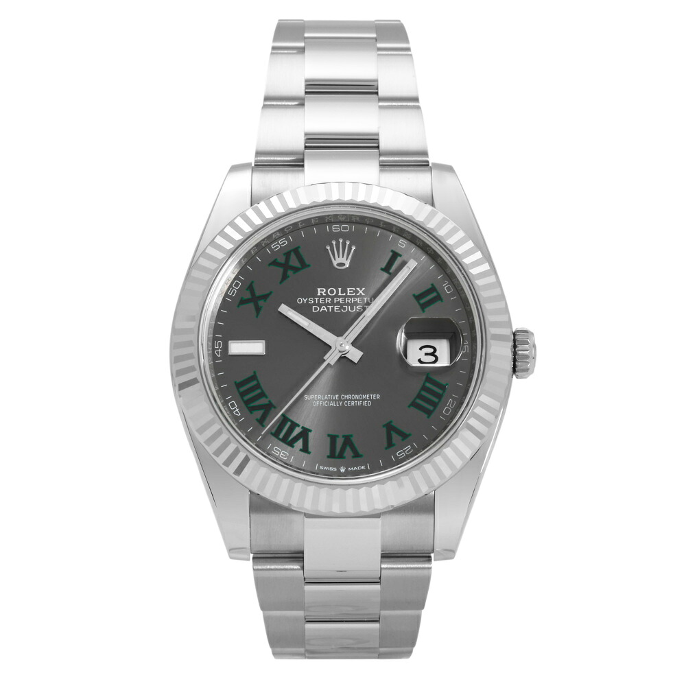 ロレックス ROLEX デイトジャスト 41 126334 スレート/グリーンローマ文字盤 新品 腕時計 メンズ