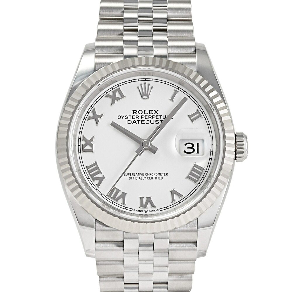 ロレックス ROLEX デイトジャスト 36 126234 ホワイトローマ文字盤 中古 腕時計 メンズ