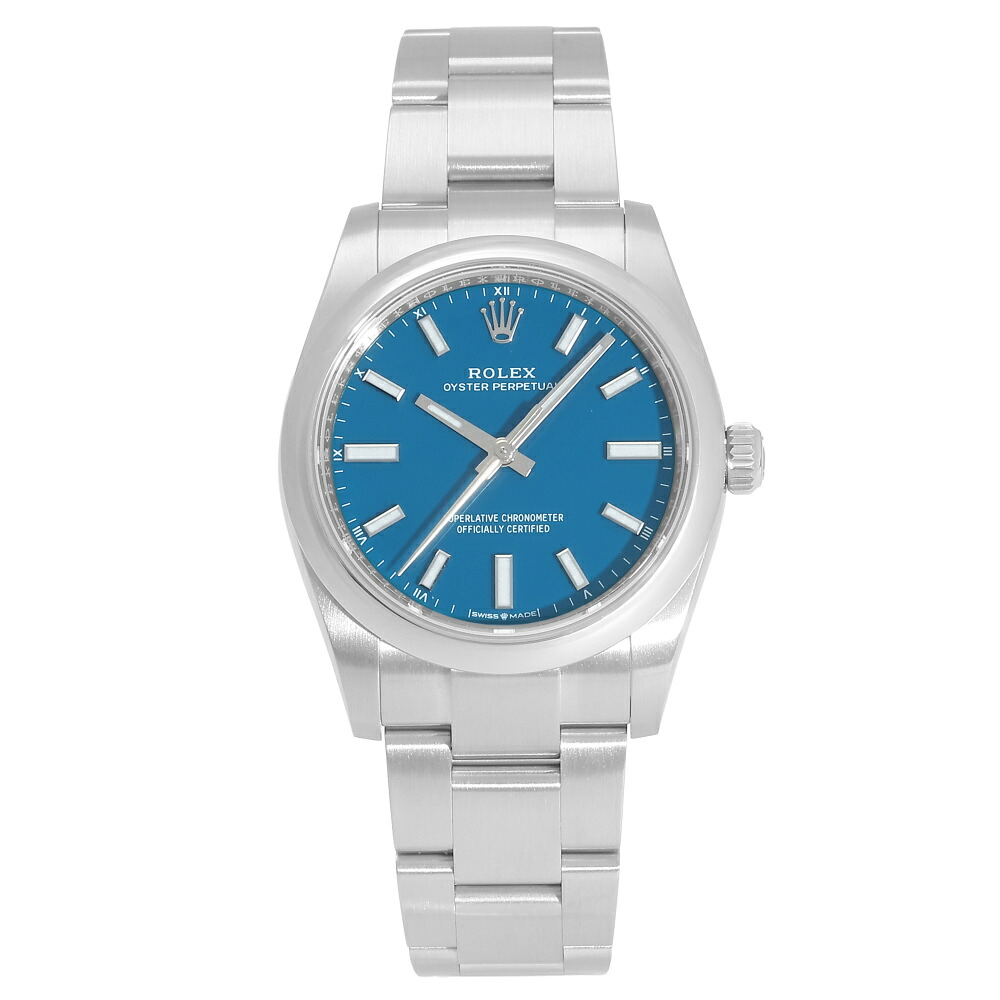 ロレックス ROLEX オイスターパーペチュアル 34 124200 メッドブルー文字盤 新品 腕時計 メンズ