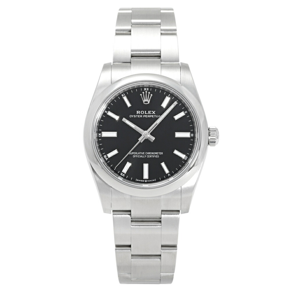 ロレックス ROLEX オイスターパーペチュアル 34 124200 ブライトブラック文字盤 中古 腕時計 メンズ