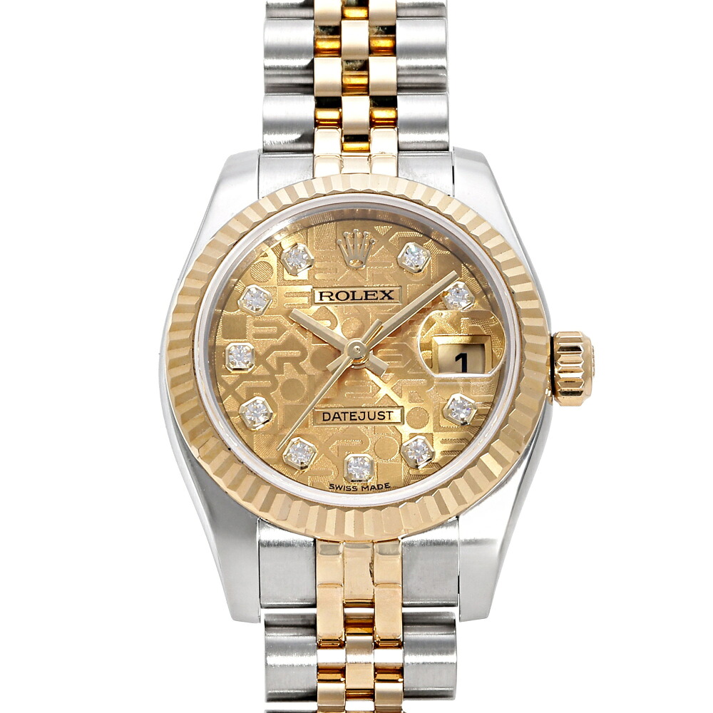 ロレックス ROLEX デイトジャスト 26 179173G シャンパン/10PD文字盤 中古 腕時計 レディース