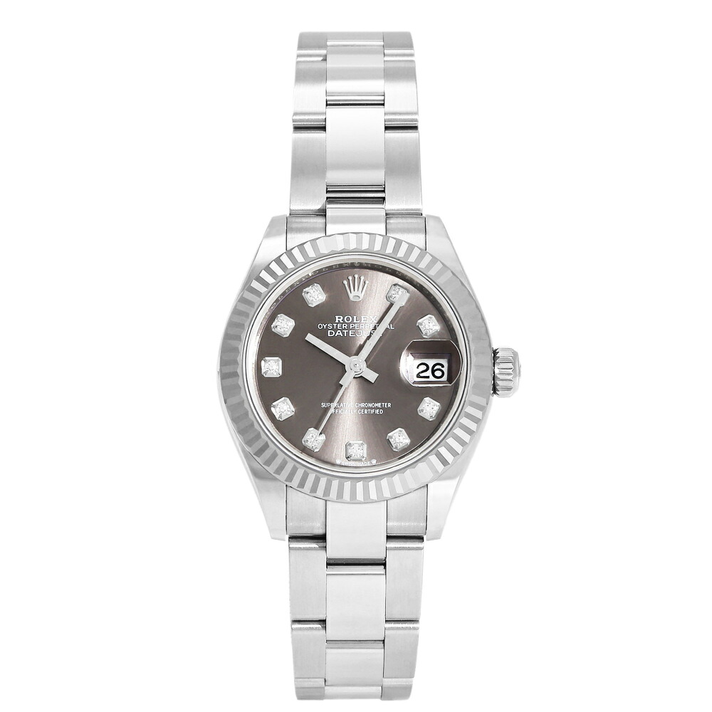 ロレックス ROLEX デイトジャスト 28 279174G ダークグレー/10PD文字盤 新品 腕時計 レディース|ジェムキャッスルゆきざき