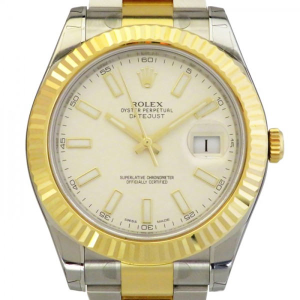 楽天市場 ロレックス Rolex デイトジャスト Ii 116333 アイボリー文字盤 メンズ 腕時計 新品 株式会社ジェムキャッスルゆきざき