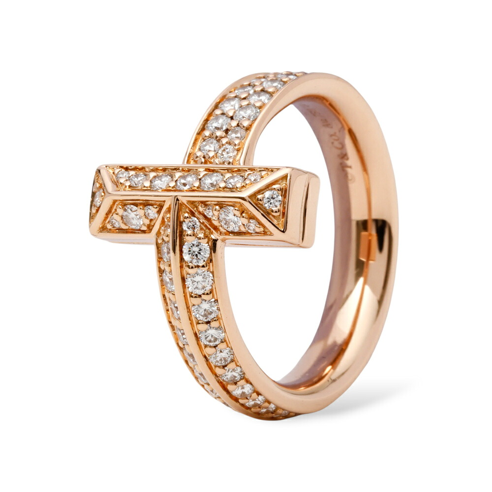 ＼7月25日20時～2時間限定／ポイント2倍★ ティファニー T Tワン K18ローズゴールド リング 中古 Tiffany 指輪 Ring 18金 18K USED 中古品 ブランド品 美品 送料無料 ラッピング無料｜ジェムキャッスルゆきざき