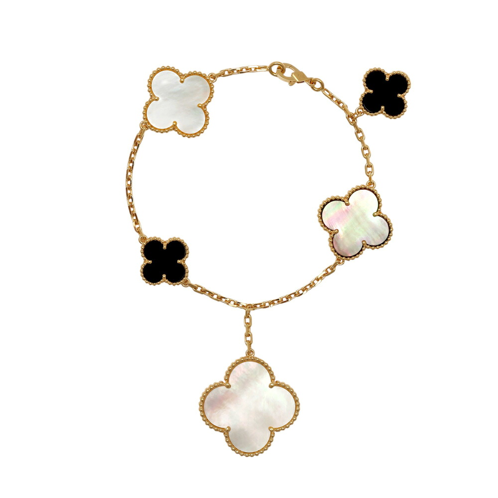 ヴァンクリーフ＆アーペル マジックアルハンブラ 5モチーフ K18イエローゴールド ブレスレット 中古 Van Cleef & Arpels VCA バングル Bracelet 18金 18K YG USED 中古品 ブランド品 美品 送料無料 ラッピング無料 Bangle｜ジェムキャッスルゆきざき
