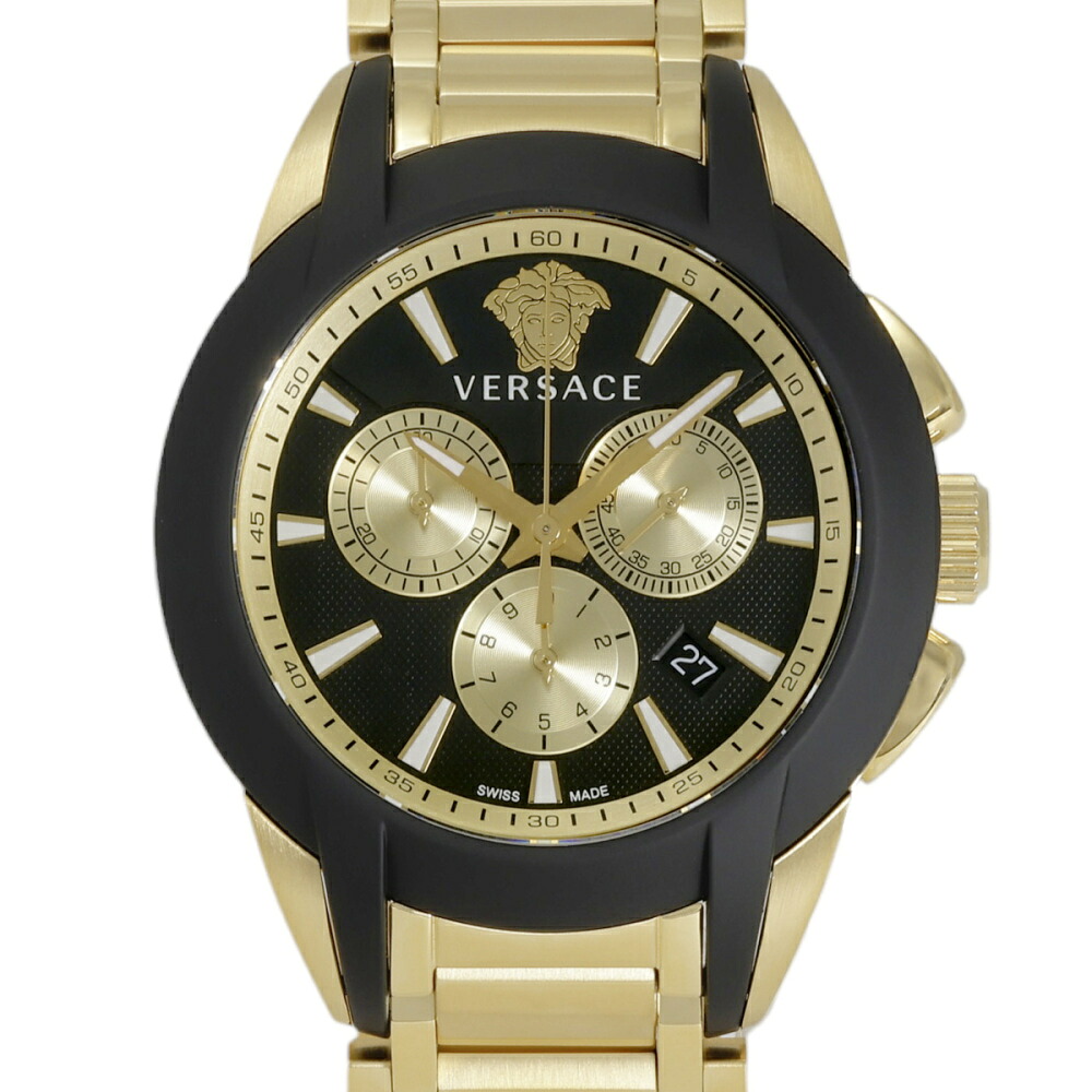 ヴェルサーチ Versace キャラクタークロノ VEM800524 黒いこと文字記号盤 新品 ウオッチ メンズ
