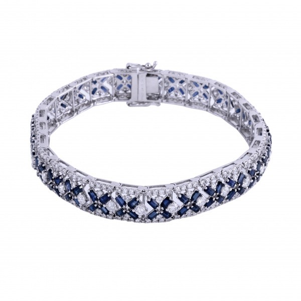 れぃ　K18WG　マルチカラーサファイア　ブレスレット　　ソーティング付き マルチカラーサファイア テニスブレスレット – JaMais Jewelry