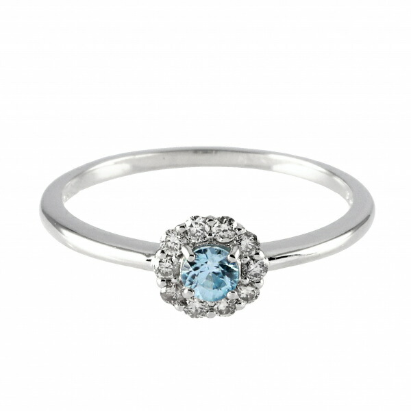 18金ホワイトゴールド ブルージルコンダイヤモンドリング ブルージルコン 18.3ct ダイヤモンド 0.6ct ホワイトゴールド