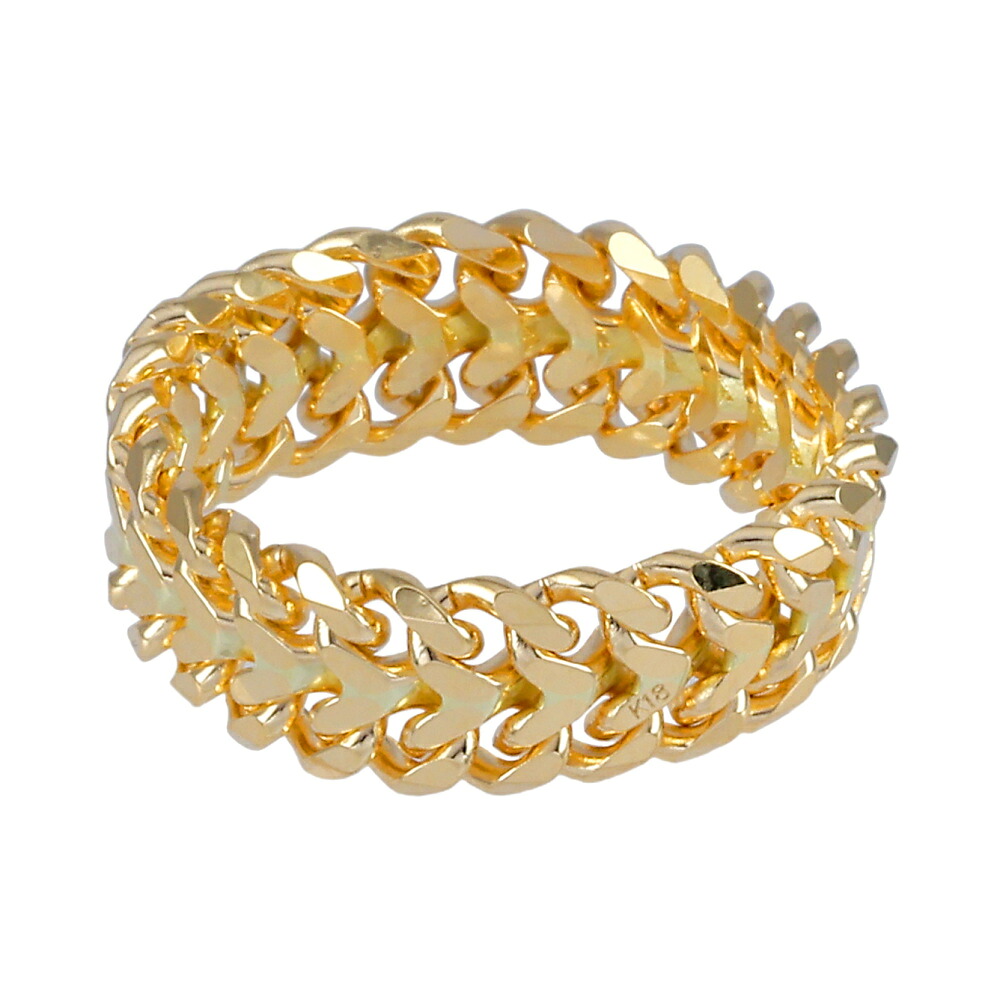 K18イエローゴールド チェーン リング 指輪 Ring 18金 18K YG 送料無料 ラッピング無料｜ジェムキャッスルゆきざき