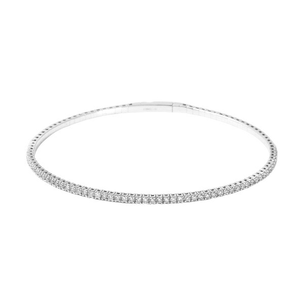 18金 ホワイトゴールド ブラックダイヤバングル ユニセックス 18金