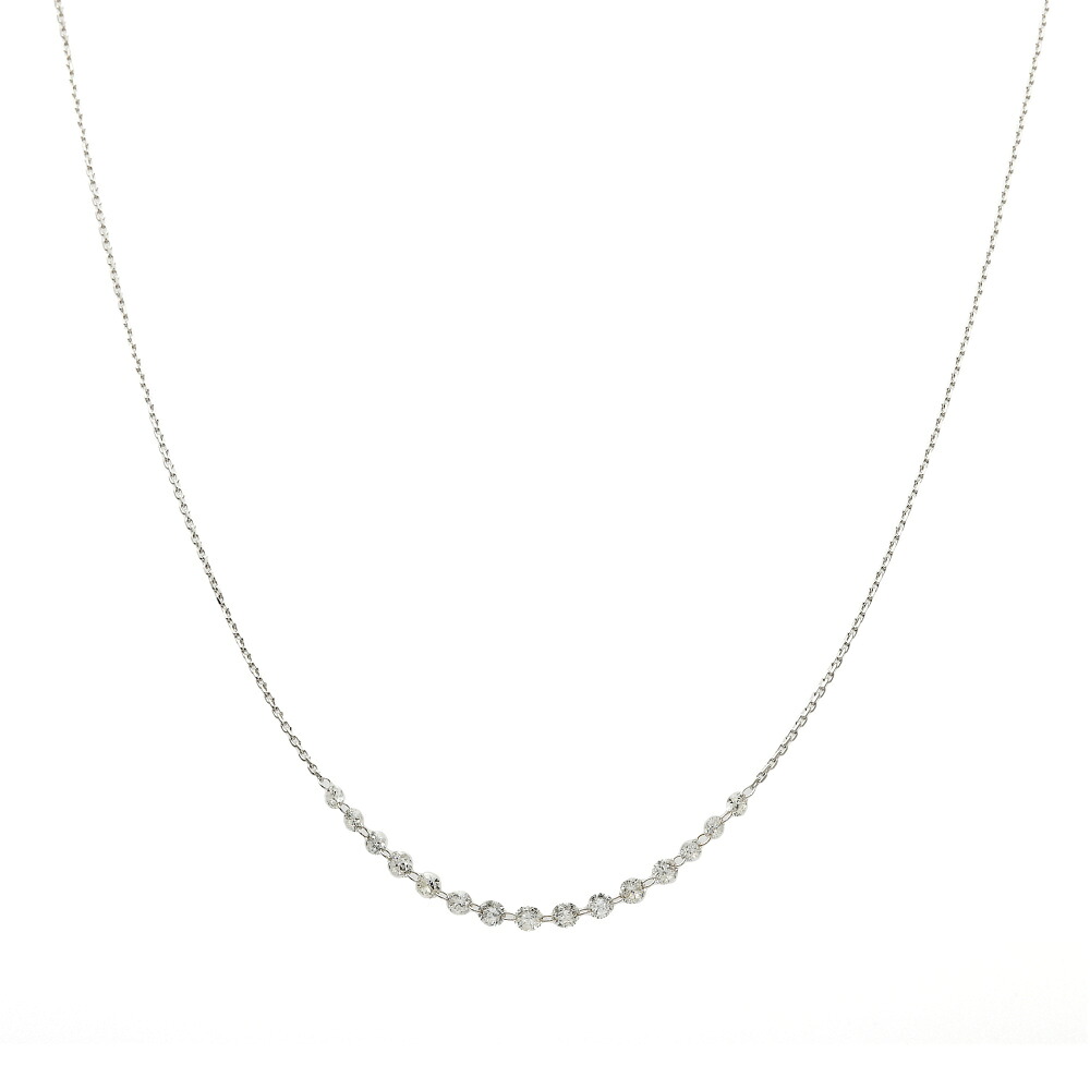 K18ホワイトゴールド ダイヤモンド ネックレス ペンダント Necklace チェーン 18金 18K WG diamond 送料無料 ラッピング無料｜ジェムキャッスルゆきざき