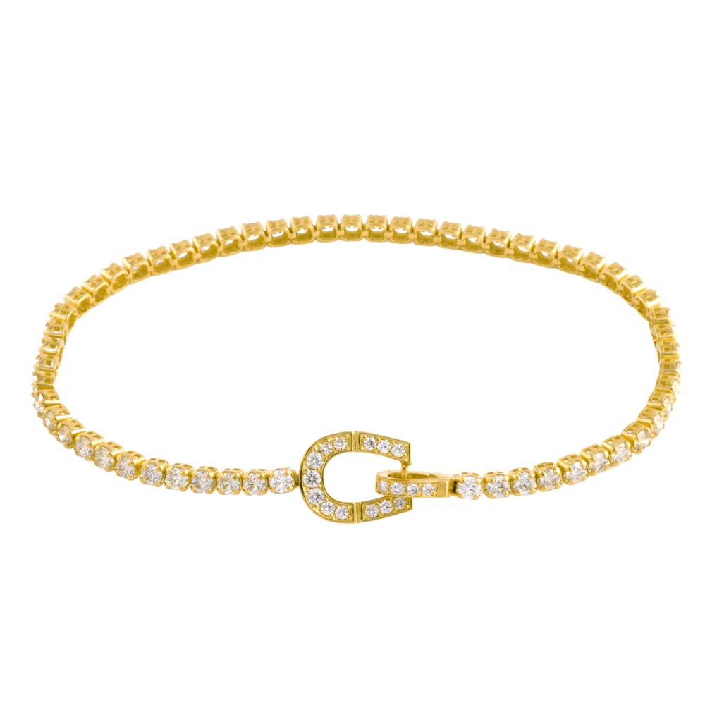 K18イエローゴールド ダイヤモンド テニス ブレスレット バングル Bracelet 18金 18K YG diamond 送料無料 ラッピング無料｜ジェムキャッスルゆきざき