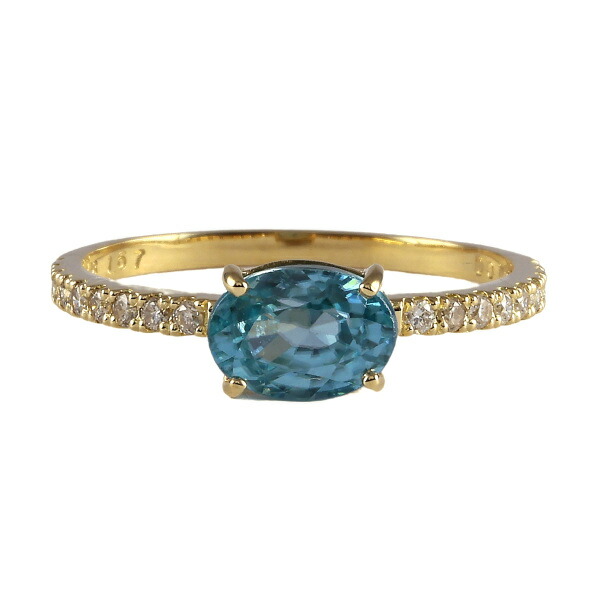 18金ホワイトゴールド ブルージルコンダイヤモンドリング ブルージルコン 18.3ct ダイヤモンド 0.6ct ホワイトゴールド