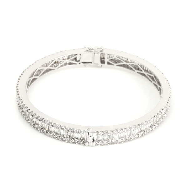 K18 ホワイトゴールド　オープン　バングル　ダイヤ　0.57カラット 楽天市場】K18ホワイトゴールド ダイヤモンド バングル : ジェム