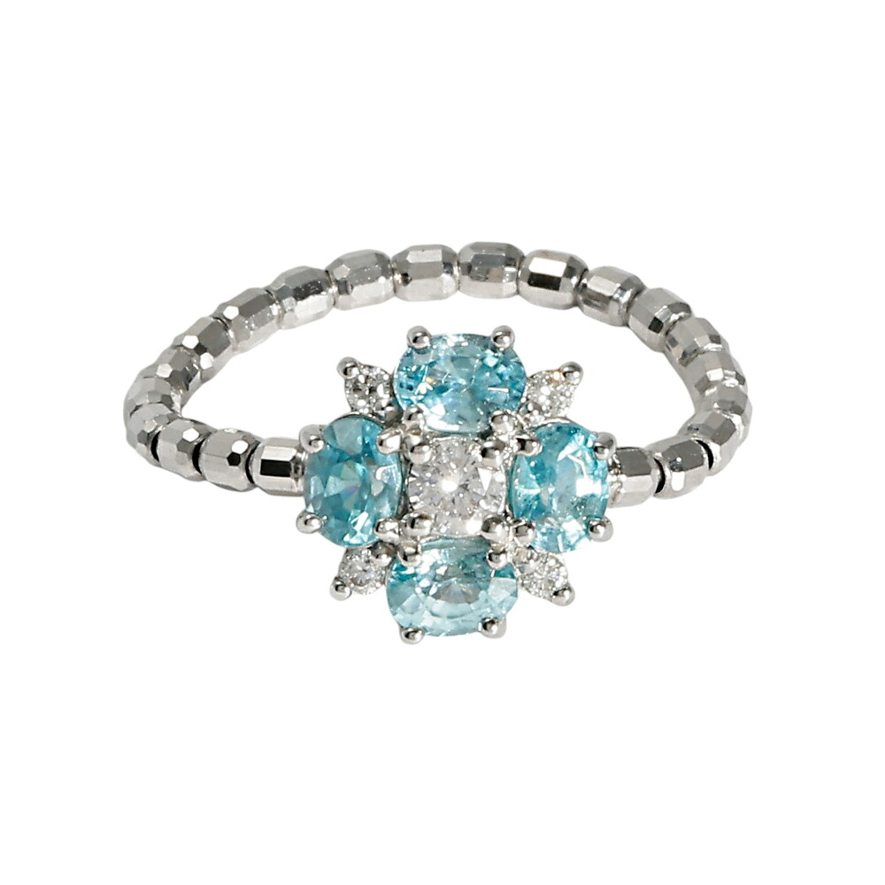 \7月25日20時~2時間限定/ポイント2倍★ プラチナ950 ブルージルコン ダイヤモンド リング 指輪 Ring Pt950 diamond 送料無料 ラッピング無料|ジェムキャッスルゆきざき