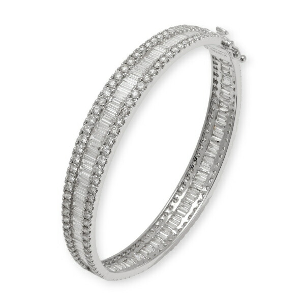 K18 ホワイトゴールド　オープン　バングル　ダイヤ　0.57カラット 楽天市場】K18ホワイトゴールド ダイヤモンド バングル : ジェム