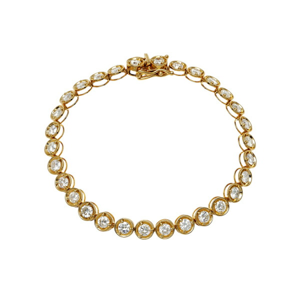 楽天市場】K18イエローゴールド ダイヤモンド テニス ブレスレット