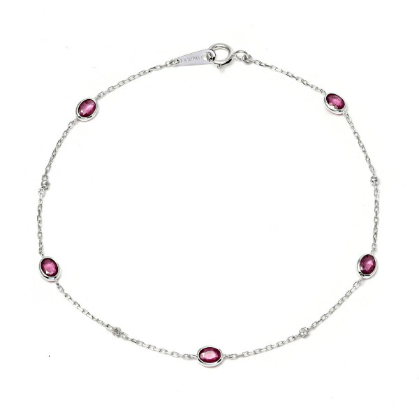 楽天市場】K18ホワイトゴールド ルビー ダイヤモンド ブレスレット