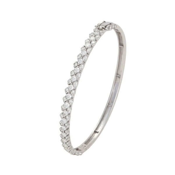 楽天市場】K18ホワイトゴールド ダイヤモンド バングル : ジェム