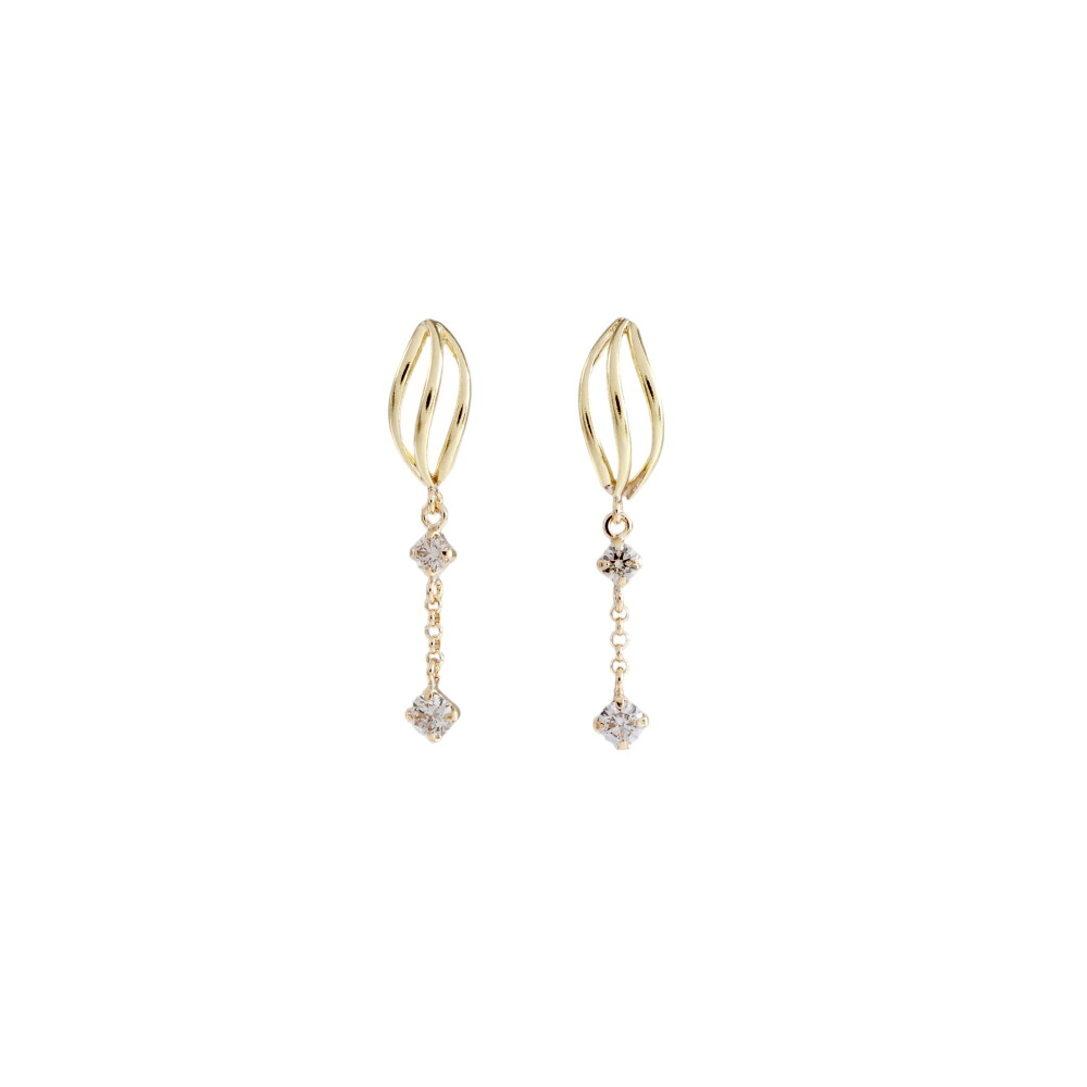 K18イエローゴールド ダイヤモンド ピアス Pierce イヤリング 18金 18K YG diamond 送料無料 ラッピング無料｜ジェムキャッスルゆきざき