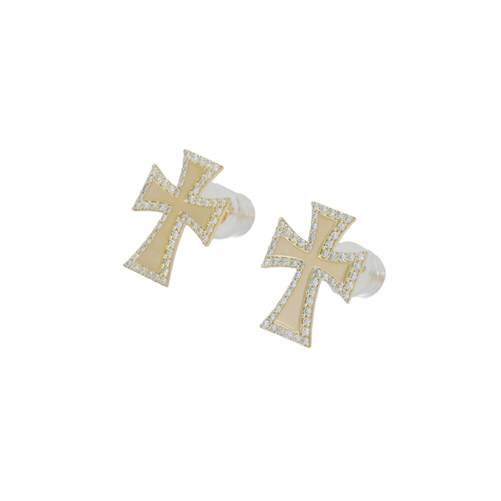 K18黄色ゴールド 金剛石 はりつけ台 ピアス