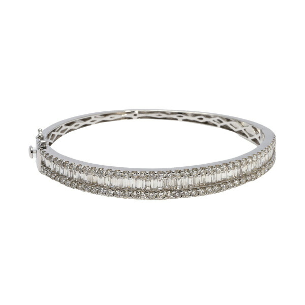 楽天市場】K18ホワイトゴールド ダイヤモンド バングル : ジェム