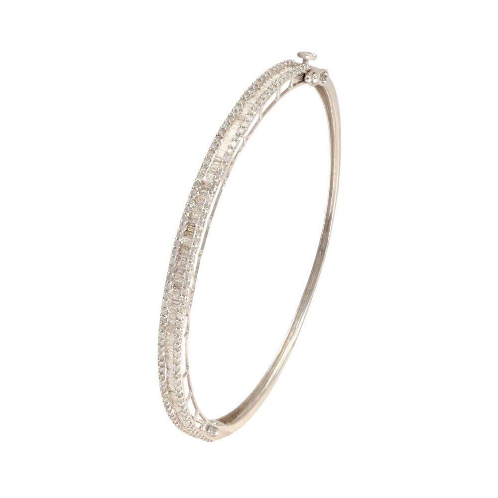 K18 ホワイトゴールド　オープン　バングル　ダイヤ　0.57カラット 楽天市場】K18ホワイトゴールド ダイヤモンド バングル : ジェム
