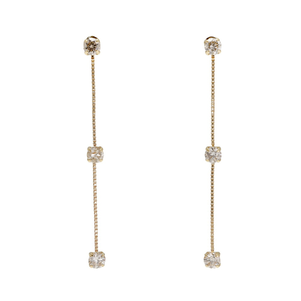 K18イエローゴールド ダイヤモンド ピアス