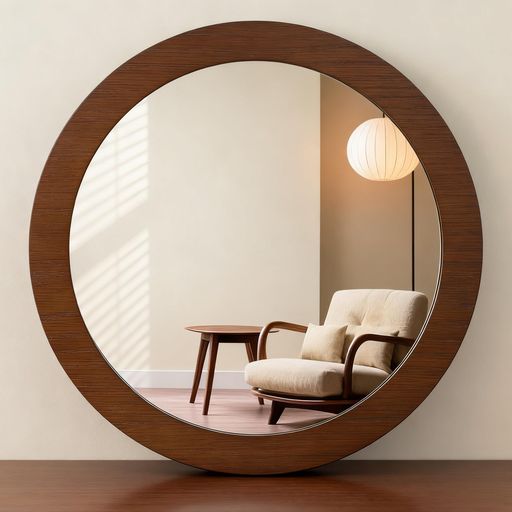 楽天市場】Browgrow 壁掛けミラー 木製 鏡 壁掛け鏡 丸型ミラー