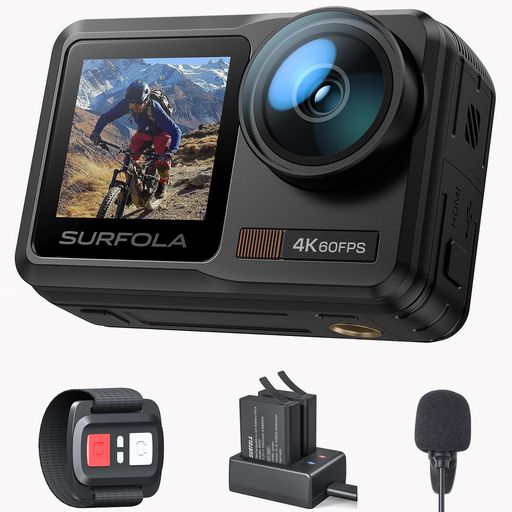 楽天市場】Surfola アクションカメラ 4K 30fps 20MP EIS手ぶれ補正