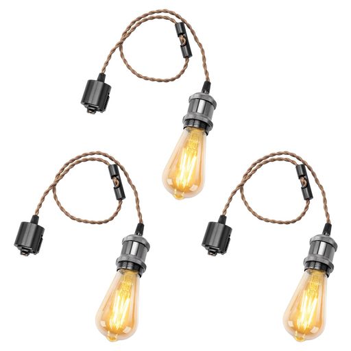 ELLE BK ペンダントライト ブラック 40W電球2個付き ペンダントライト Material（ブラック） 裸電球 シンプル LED
