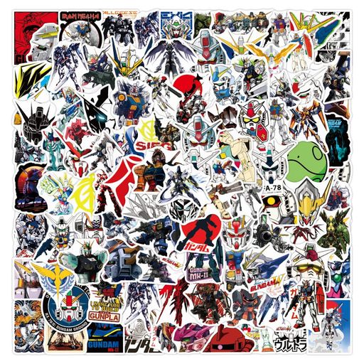 ガンダムステッカーセット100枚ガンダム防水ステッカーガンダムシールパックブランドステッカースーツケース車バイクヘルメットスケボーギターなどに適用画像