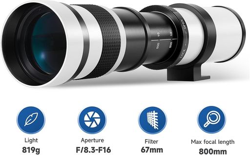 楽天市場】JINTU 420-800mm 望遠ズームレンズF/8.3-F16 キヤノン