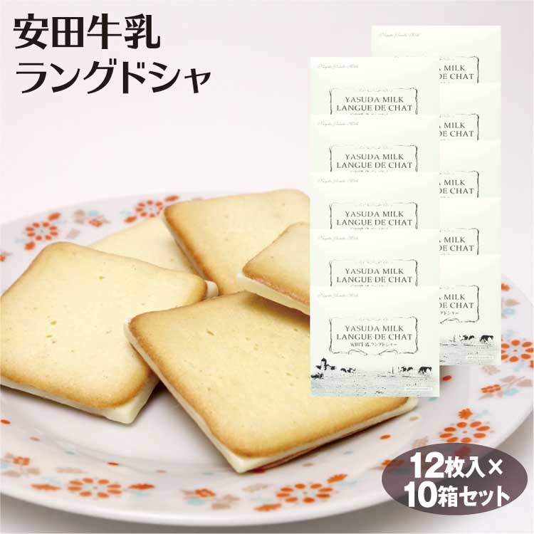 楽天市場 新潟 お土産 送料無料 安田牛乳ラングドシャ12枚 10箱 チョコサンド ラング モンドセレクション 金賞 新潟みやげ 安田 酪農 牛乳 スイーツ お菓子 夢えちご 夢えちご